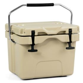 16 Quart 24-Can Capacity Portable Insulated Ice Cooler with 2 Cup Holders