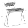 Portable Charcoal Grill, Stainless Steel Folding Outdoor BBQ Grill for Backyard Cooking, Camping, Picnic, Party, Tailgating and Travel with Pan