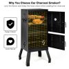 Vertical 2-Tier Outdoor Barbeque Grill with Temperature Gauge