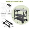 3 Tiers Foldable Outdoor Cart on 2 Wheels with Phone Holder