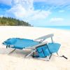 63*65*82cm Short Oxford Cloth Silver White Aluminum Tube Bearing 100kg Beach Chair Blue