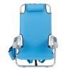 63*65*82cm Short Oxford Cloth Silver White Aluminum Tube Bearing 100kg Beach Chair Blue