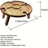 2-in-1 Portable Wooden Picnic Tray Plate with Glass Stand - Modern Design for Outdoor Kitchen Multifunctional Shelf Storage Includes Wine Glass Holder