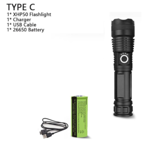 XHP70.2 Powerful Usb Led Flashlight (Option: P50+26650-AU)