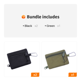 Outdoor Mini EDC Molle Pouch Waist Belt Bag For Camping Hiking Traveling (Color: Black*2+Green)