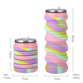 480ml Foldable Silicone Water Cup Creative Protable Travel Cycling Running Water Bottle Folding Outdoor Sports Kettle Drinkware (Capacity: 480ml, Color: 05)