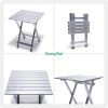 SUNNYFEEL Folding Camping Table - Lightweight Aluminum Portable Picnic Table, 18.5x18.5x24.5 Inch for Cooking, Beach, Hiking, Travel, Fishing, BBQ