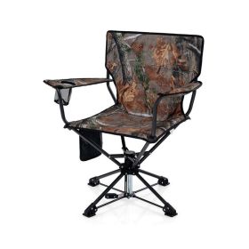 360¬∞ Swivel Portable Foldable Hunting Chair with Storage Pockets (Color: Camouflage, Type: Camping Chairs)