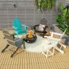 Foldable Weather Resistant Patio Chair with Built-in Cup Holder