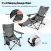 Camping Lounge Chair with Detachable Footrest Adjustable Backrest